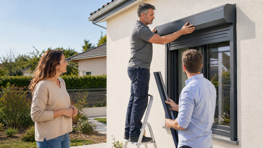 Installation d'un volet roulant r&eacute;novation par des professionnels