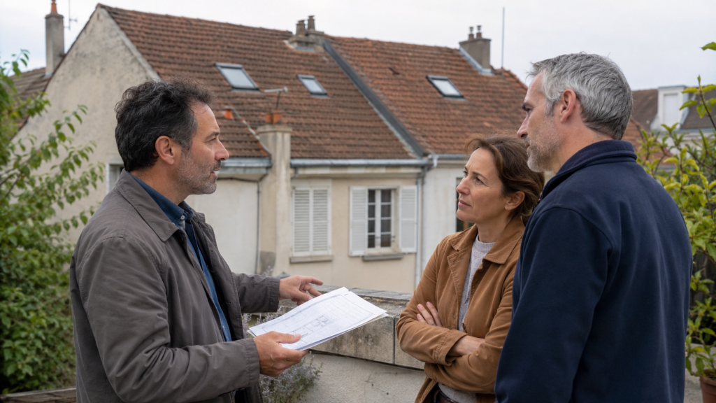 Réunion sur les toitures communes sans copropriété